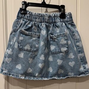 H&M Blue Denim Skirt with White Accents